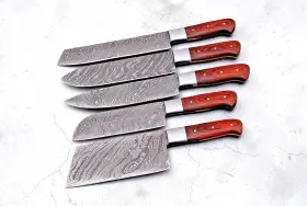 M134 CHEF KNIFE Forged Damascus Steel Set Kitchen Knives