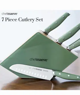 739192211009 CHEF MAEVE Pop Cutlery Set Wood Storage Block