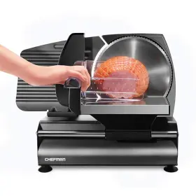 816458022736 CHEFMAN Electric Deli Slicer Slices Steel Blades