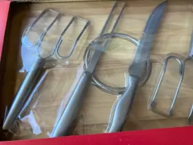 490700802125 CHEFMATE Steel Carving Set Cutting Board #3