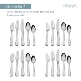 026602382658 CHEFS Steel Flatware Set Service Harlow #2