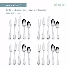 026602514912 CHEFS Steel Flatware Set Service Mesa #2