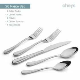026602514912 CHEFS Steel Flatware Set Service Mesa #3
