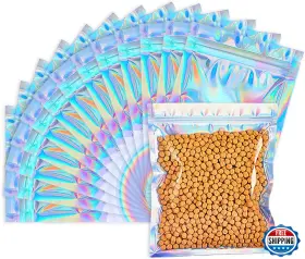 B091GKLS4M CHERODADA Holographic Bags Resealable Smell Food