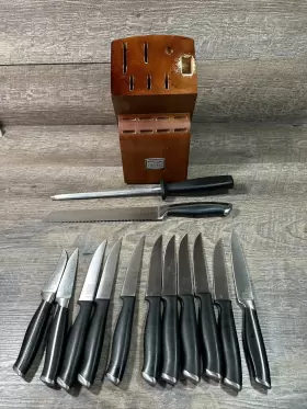 027979023502 CHICAGO CUTLERY Burling Knife Set Block Forged