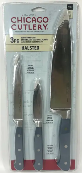 Halsted CHICAGO CUTLERY Chefs Set Ergonomic Handles Sharp