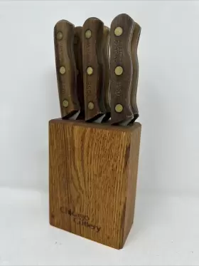 103S CHICAGO CUTLERY Steak Knife Set Block Wooden Handles