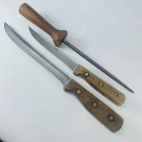 61S.STEEL CHICAGO CUTLERY Slicing Boning Knife Set Sharpening