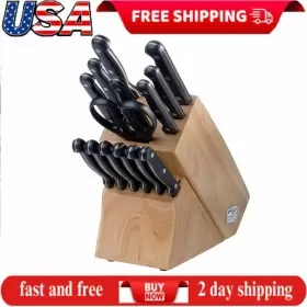 814129820957 CHICAGO CUTLERY Kitchen Knife Set Wood Block