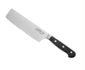 407KPOMNKIR7 CHOICE Classic Granton Edge Nakiri Knife Forged