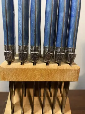 CM23063 CHOPMATE Laguiole Steel Steak Knives Knife Set Block