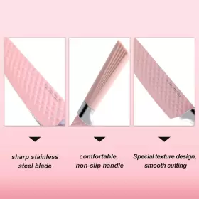 445003298253 CHUYIREN Pink Knife Set Kitchen Knives Block Kn #3