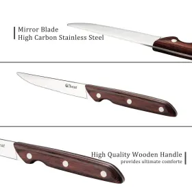 196336236364 CIBEAT Steak Knife Set High Carbon Steel Knives #2
