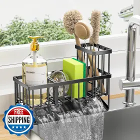 B0CJ4WZXQF CISILY Kitchen Sink Caddy Organizer Brush Sponge