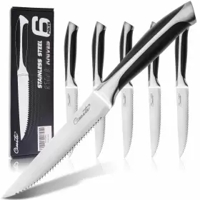 792105028125 CIWETE Serrated Steak Knives Set Steel