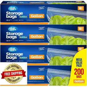B0CGGSDSNP CLEARWARE Double Zipper Gallon Storage Bags Food