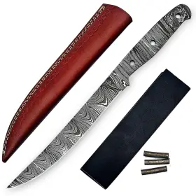 UKK06 COLDLAND KNIVES Damascus Knife Fish Fillet Handmade Kit