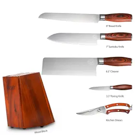 810064693762 COMMERCIAL CHEF Kitchen Knife Set Block Knives #2