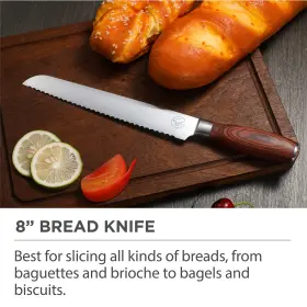 810064693762 COMMERCIAL CHEF Kitchen Knife Set Block Knives #3
