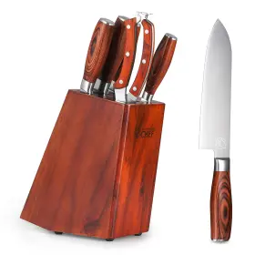 810064693762 COMMERCIAL CHEF Kitchen Knife Set Block Knives