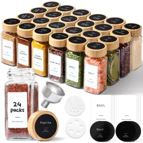 B0FGD8R1ZH COMSAF Spice Jars Label Glass Shaker