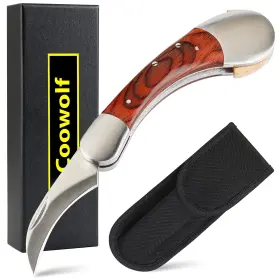 771077304222 COOWOLF Mushroom Foraging Knife Folding Brush