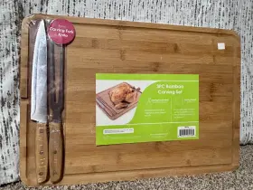 848974164751 CORE BAMBOO Carving Set Lg Board Utensils