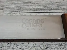 M-909 CORNING CUTLERY Slicing Knife Blade Tang Wood Handle #2