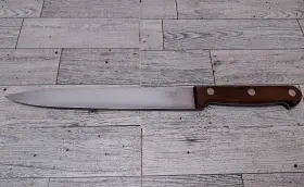 M-909 CORNING CUTLERY Slicing Knife Blade Tang Wood Handle