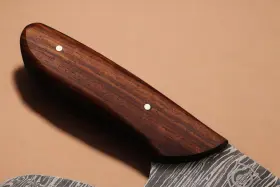 D264 CORTE STUDIO Kitchen Cleaver Knife Damascus Steel Wood #3