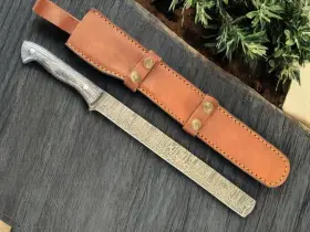 D597 CORTE STUDIO Brisket Slicing Knife Damascus Steel Wood