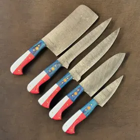 D675 CORTE STUDIO Chef Set Handmade Damascus Steel Wood Texas