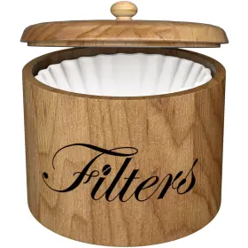 B0D28S4TKH CORTNK Wooden Coffee Filter Holder Round Storage