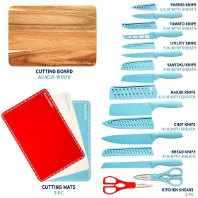 741393583441 COUNTRY LIVING Kitchen Knife Steel Blades Guards #3