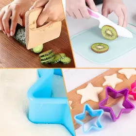 782125794933 COZYMATE Cutting Wooden Kids Kitchen Knife Set #3