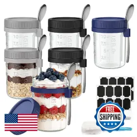 B0FSRJMMFH COZYVERGE Pack Overnight Oats Containers Lids