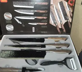ER-05 KITCHEN Knife Set Wood Handle Stick Peeler Sharp