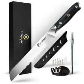 CK-8BKSG10 CRISPKUTS Sourdough Bread Knife Set Steel Tang