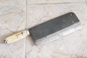 765434252523 CRUDE Cleaver Meat Chopping Chef Knife Carbon