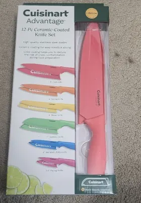 086279241856 CUISINART Advantage Ceramic Coated Knife Set