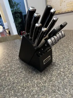 17505 CUISINART Steel Knife Block Set Handles Shears