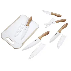 609921777116 CUISINART Ceramic Coated Knife Set Cutting Board