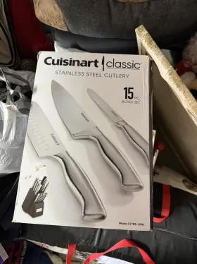 C77SS15PK CUISINART Steel Hollow Handle Block Set Niob