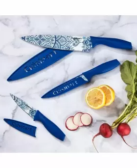 C55-6PCSBM CUISINART Printed Chef Knives Sheaths Set #2