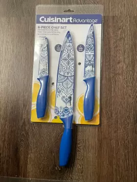 C55-6PCSBM CUISINART Printed Chef Knives Sheaths Set