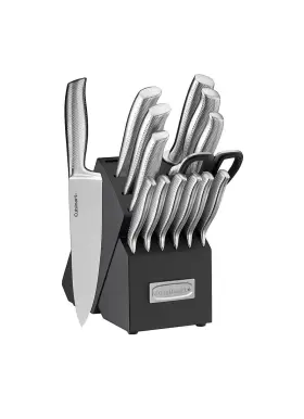C77SS-15PG CUISINART Steel Hollow Handle Cutlery Block Set