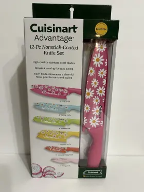 H1022-12BR CUISINART Advantage Ceramic Coated Knife Set Daisy