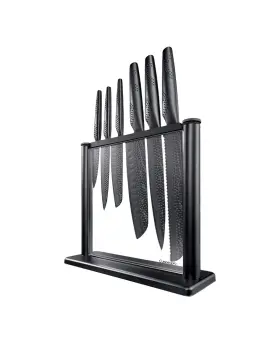 1034447 CUISINE Pro Samurai Steel Knife Set Gozen Block