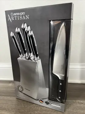 350737905569 CUISINE Pro Steel Knife Set Seto Block Slicer