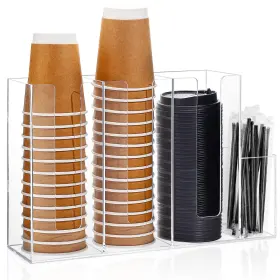 B0BCQ3X534 CUNHILL Acrylic Coffee Cup Lid Holder Dispenser